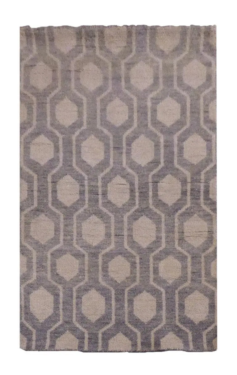 One Of The Kind Indian Modern Design Rug 5' X 3'